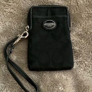 Coach Black Signature Wristlet